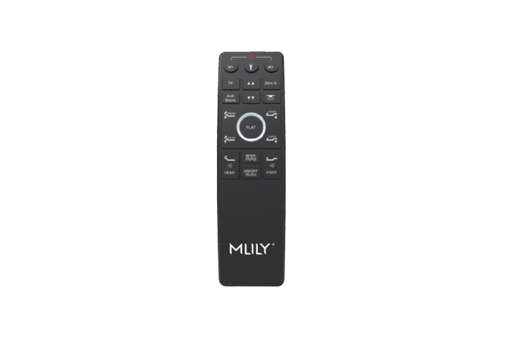 The NL300U Base remote control has 20 buttons and is black with a white MLILY logo on the front.