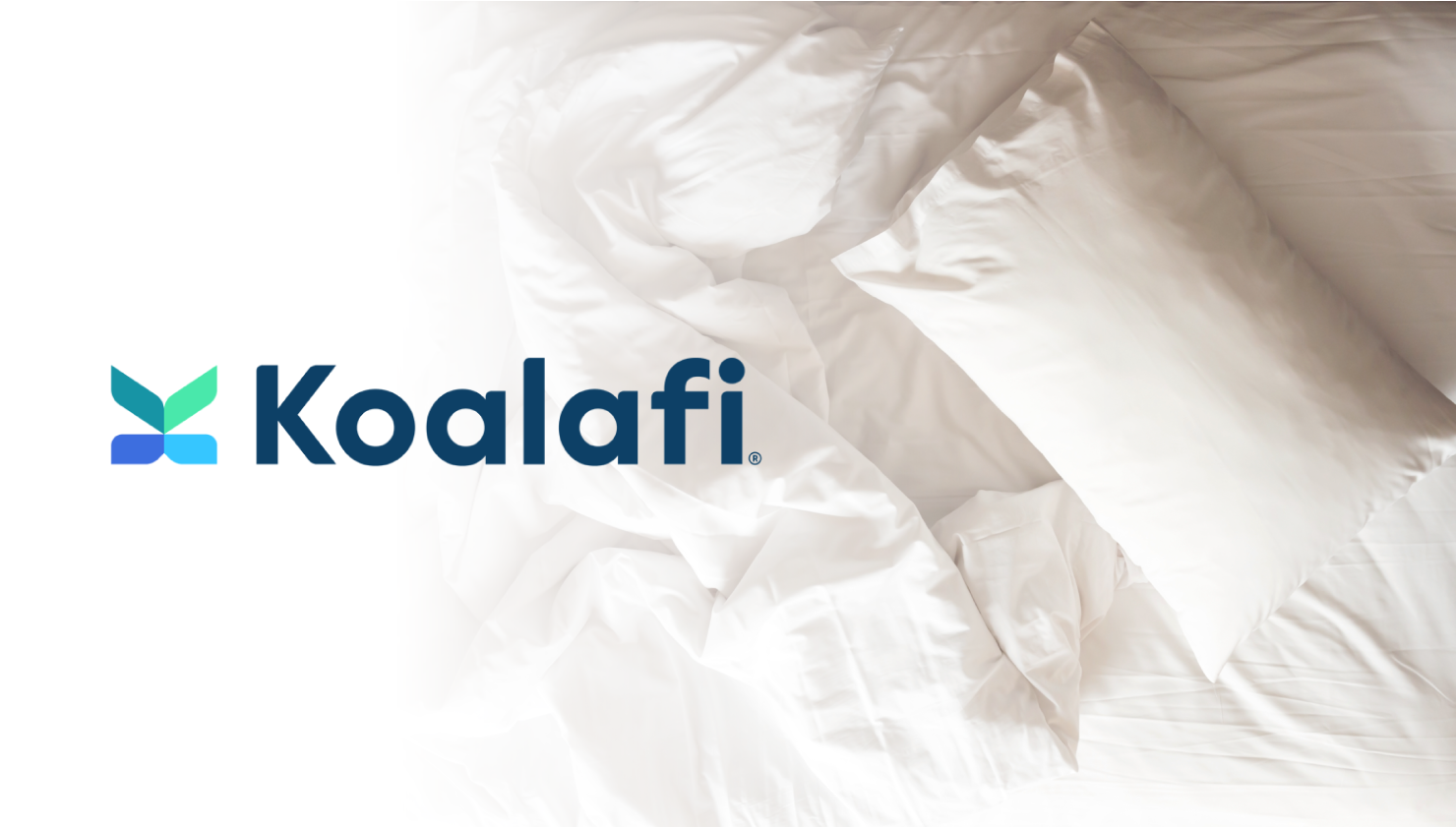 Koalafi logo over image of a unmade bed